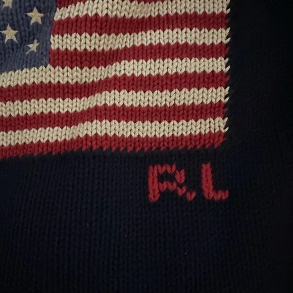 Ralph Lauren Navy Sweater with Flag Design PERFECT CONDITION - Picture 4 of 4